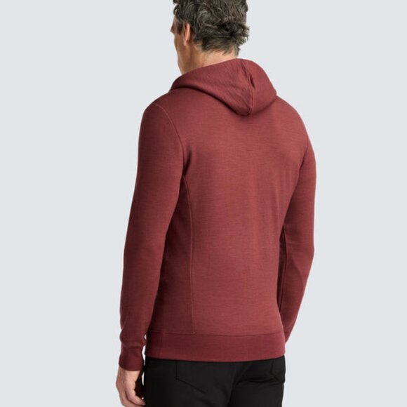 Unbound Merino Men's Compact Travel Hoodie - Oxblood Small - Picture 4 of 9